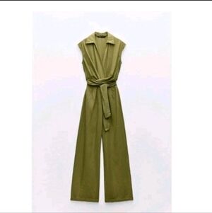 Olive Green Sleeveless Jumpsuit